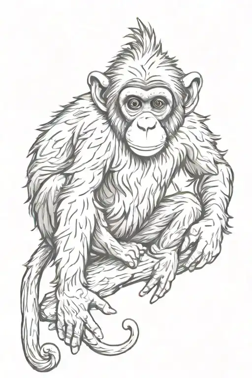 monkey tattoo design idea