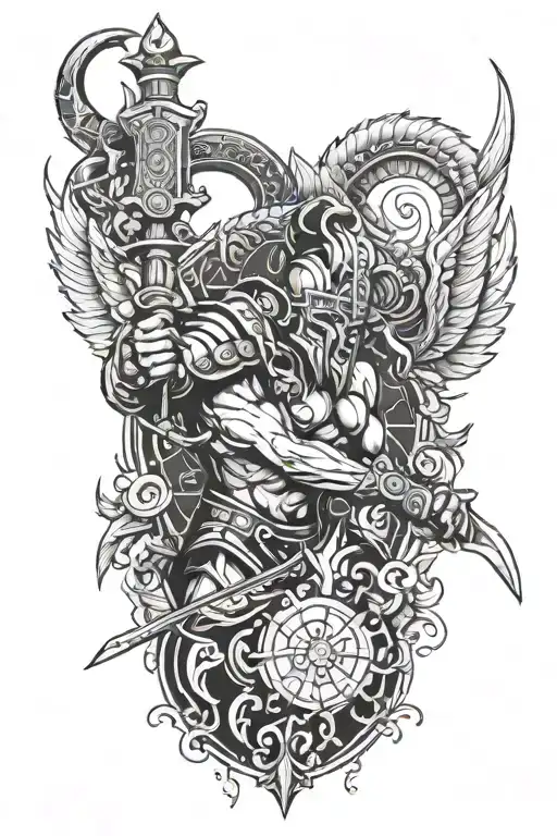 Greek mythology inspired tattoo featuring ares god of war tattoo design idea