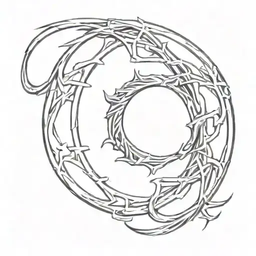 A minimalist representation of the Elden Ring logo with a subtle gaming element tattoo design idea