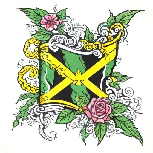 Jamaica flag Jamaica map tattoo design idea