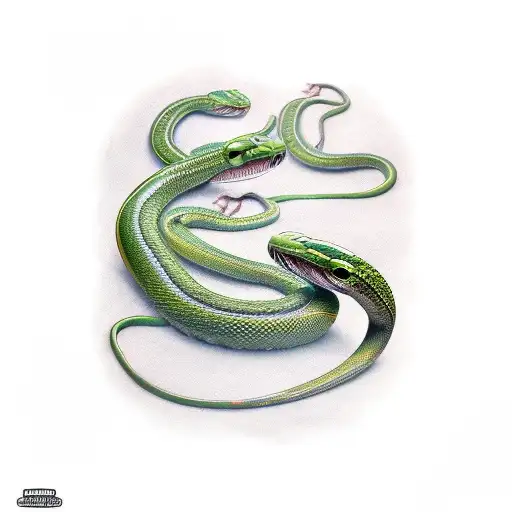 green Snake tattoo design idea