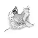 opium bird tattoo design idea