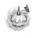 opium bird tattoo design idea