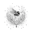 opium bird tattoo design idea