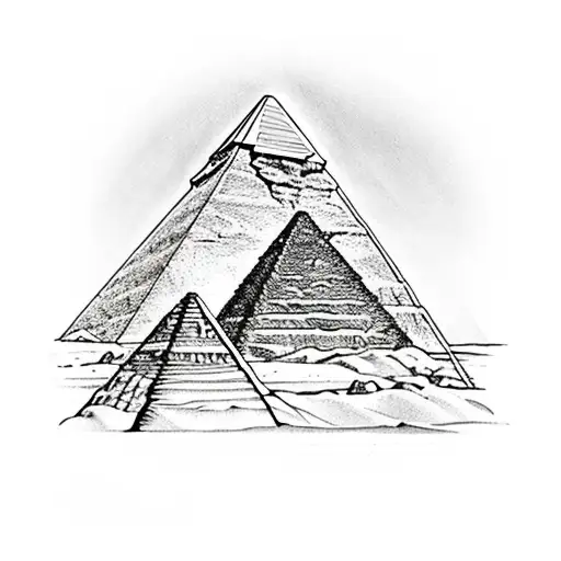 pyramids night sky tattoo design idea