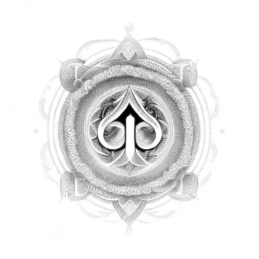 Indian om sign with a twist tattoo design idea