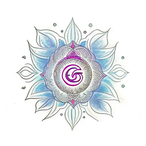 Indian om sign with a cool outline tattoo design idea