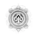 Indian om sign with a twist tattoo design idea