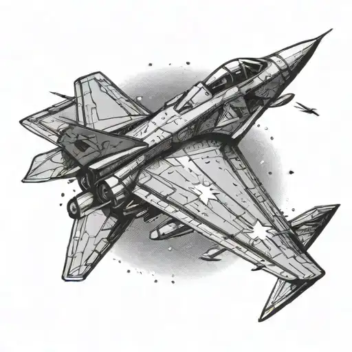 f14 tomcat fighter jet plane flying in the sky tattoo design idea