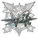f14 tomcat fighter jet plane flying in the sky tattoo design idea