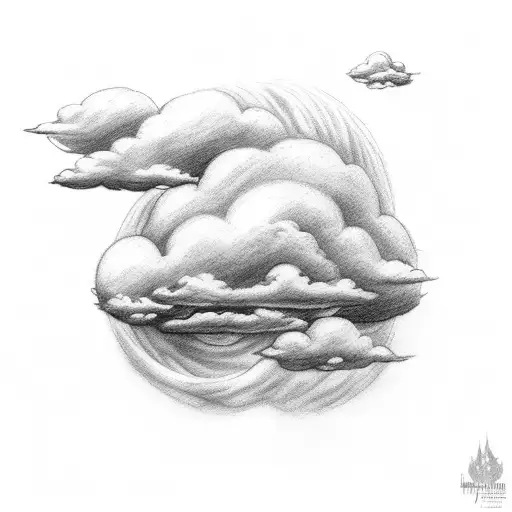  cloud tattoo with bible verse 2 Timothy 1:7  tattoo design idea