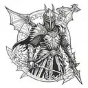 Dragon knight from dark souls 3 eclipse tattoo design idea