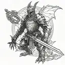 Dragon knight from dark souls 3 eclipse tattoo design idea
