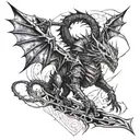 Dragon knight from dark souls 3 eclipse tattoo design idea