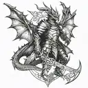 Dragon knight from dark souls 3 eclipse tattoo design idea