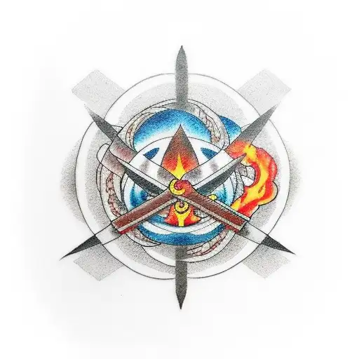 Avatar the last Airbender four elements tattoo  tattoo design idea
