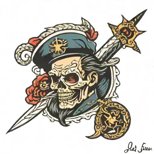 LLJ tattoo in Sailor Jerry style tattoo tattoo design idea
