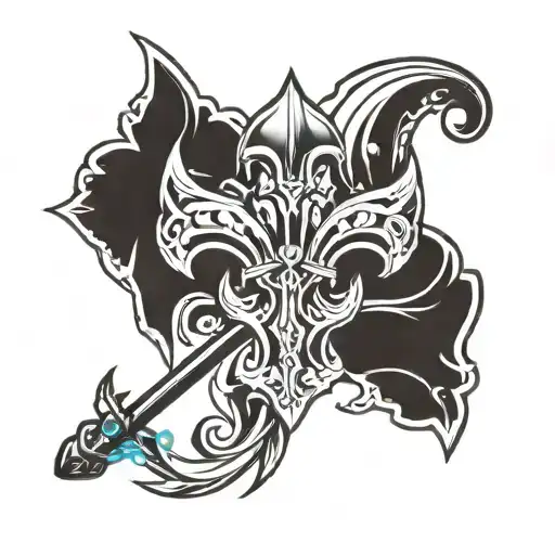 fluer-de-lis spartan tattoo design idea