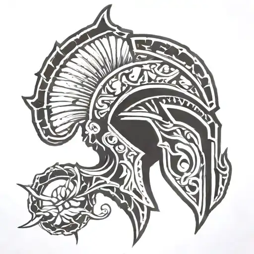 spartan fluer-de-lis tattoo design idea