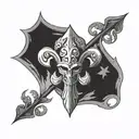 fluer-de-lis spartan tattoo design idea