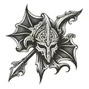 fluer-de-lis spartan tattoo design idea