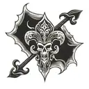 fluer-de-lis spartan tattoo design idea