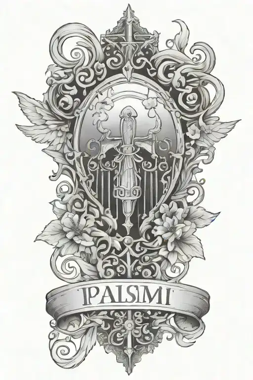 psalm 23 tattoo design idea