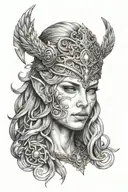 freya norse goddes conjuring eternal love ruin symbol tattoo design idea