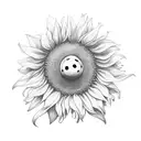 semi colon sunflower with a lady bug on the sunflower petal tattoo design idea