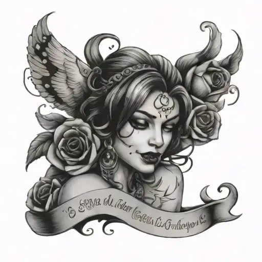 Laugh, and the world laughs with you; Weep, and you weep alone tattoo design idea