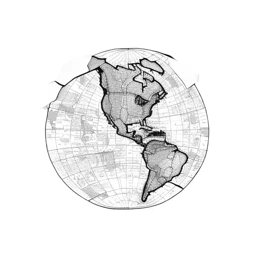 map outline of south america  tattoo design idea