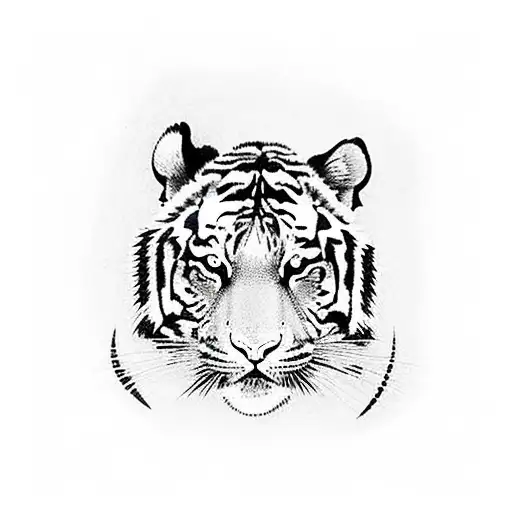 full body Tiger stretching tattoo design idea