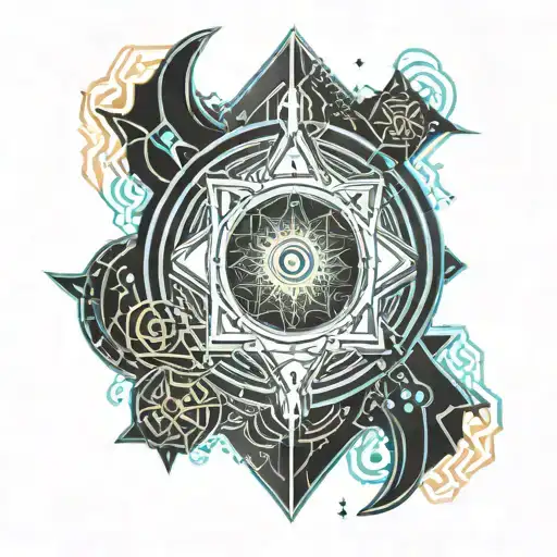 An intricate tattoo design inspired by ancient mythology with a modern twist tattoo design idea