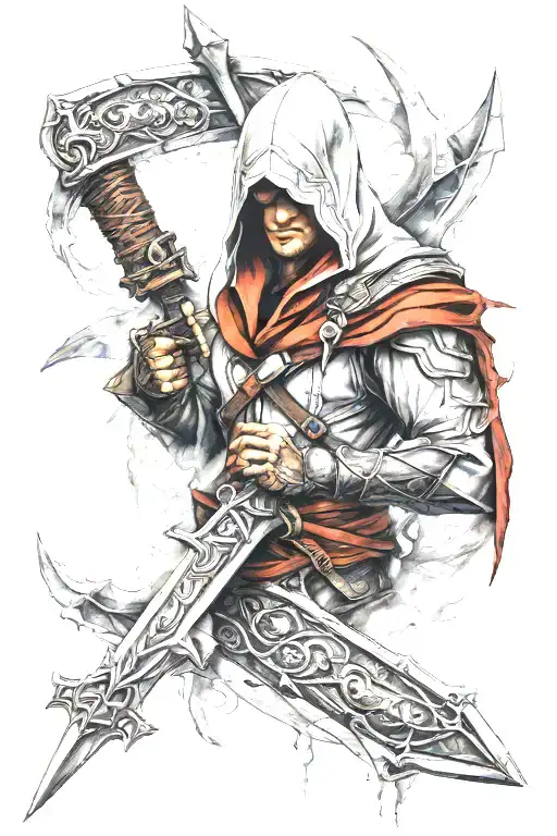 Assassins Creed hidden blade tattoo design idea