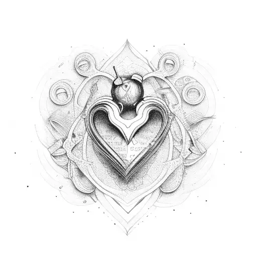 heart with j and s tattoo design idea