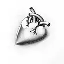 heart with j and s tattoo design idea