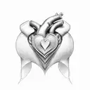 heart with j and s tattoo design idea