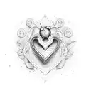 heart with j and s tattoo design idea