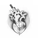 heart with j and s tattoo design idea