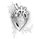 heart with j and s tattoo design idea