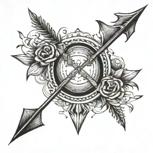 arrow and bow tattoo on neck tattoo tattoo design idea