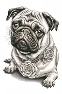 pug dog tattoo design idea