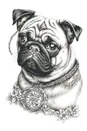 pug dog tattoo design idea