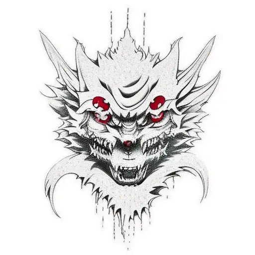 Make a tattoo that has Tokyo ghoul anime style objects or characters .  tattoo design idea
