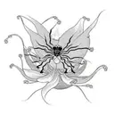 Make a tattoo that has spider lilies on it, Tokyo ghoul or spirited away anime style.  tattoo design idea