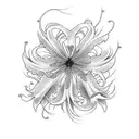 Make a tattoo that has spider lilies on it, Tokyo ghoul or spirited away anime style.  tattoo design idea