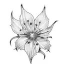 Make a tattoo that has spider lilies on it, Tokyo ghoul or spirited away anime style.  tattoo design idea