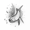 memory of dad, steelhead salmon tattoo design idea