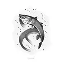 memory of dad, steelhead salmon tattoo design idea