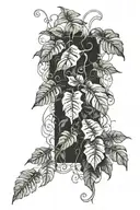 philodendron vine wrapping hip coverup house plant  tattoo design idea